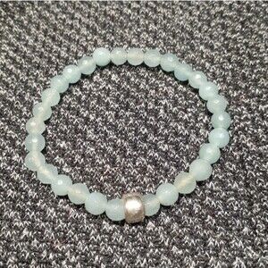 Sterling silver natural blue gemstone bracelet jewelry 925